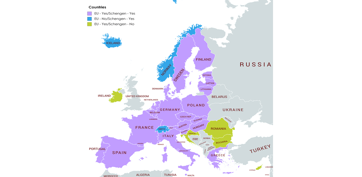 các quốc gia trong khối Schengen